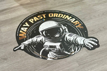 Floor graphics remain a popular application for pressure-sensitive media, as it can provide both vibrant graphics as well as a safe surface for walking.