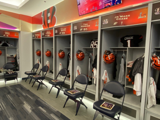 Super Bowl 56 Bengals Locker Room