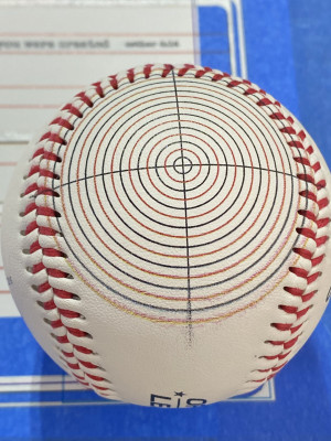 BASEBSALL with target printed on it