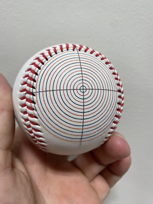 BASEBSALL with target printed on it