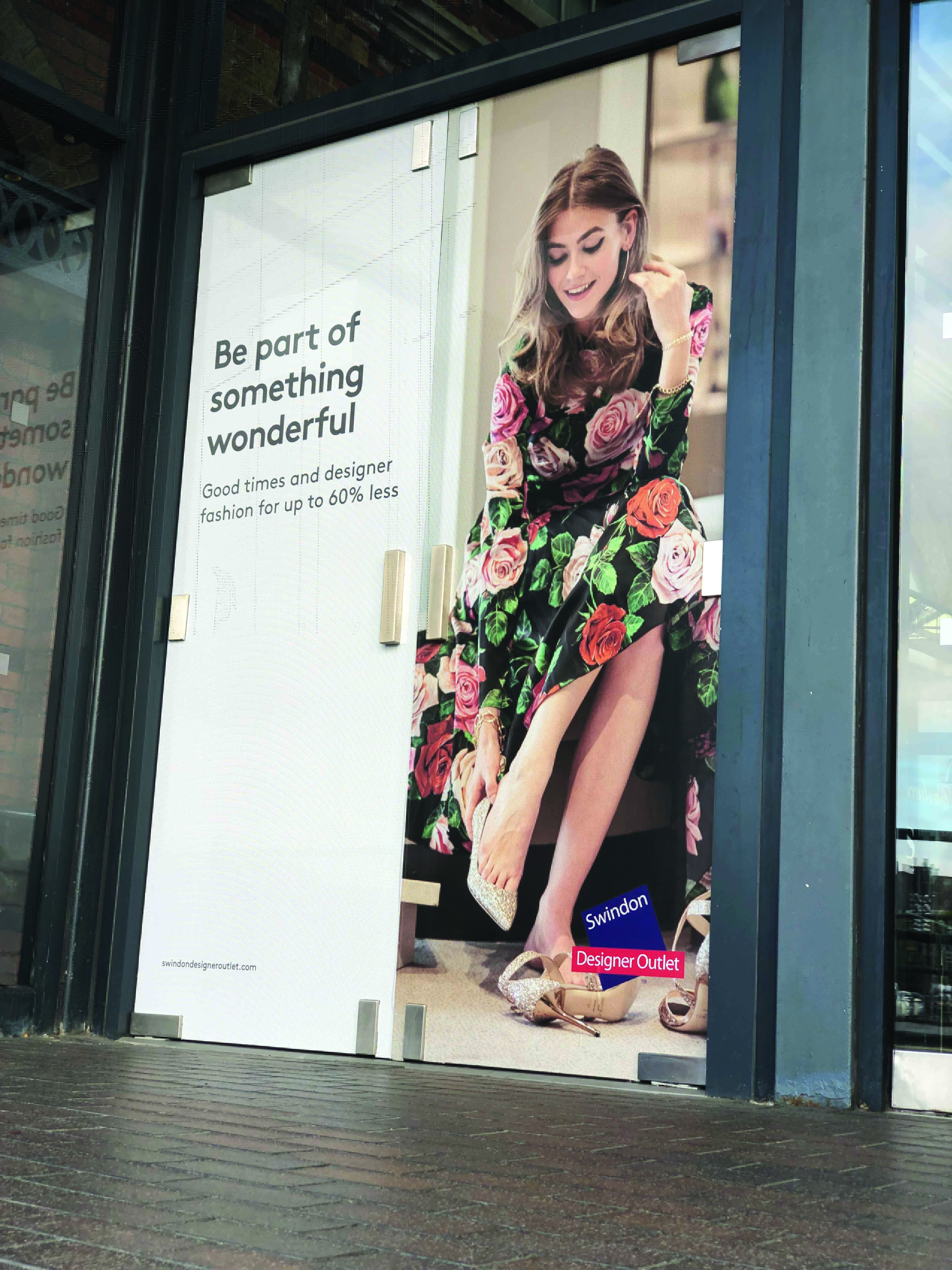 Window graphics at the Swindon Designer Outlet